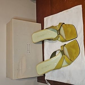 Sigerson Morrison vintageY2K green sandals 7.5 M kitten heel